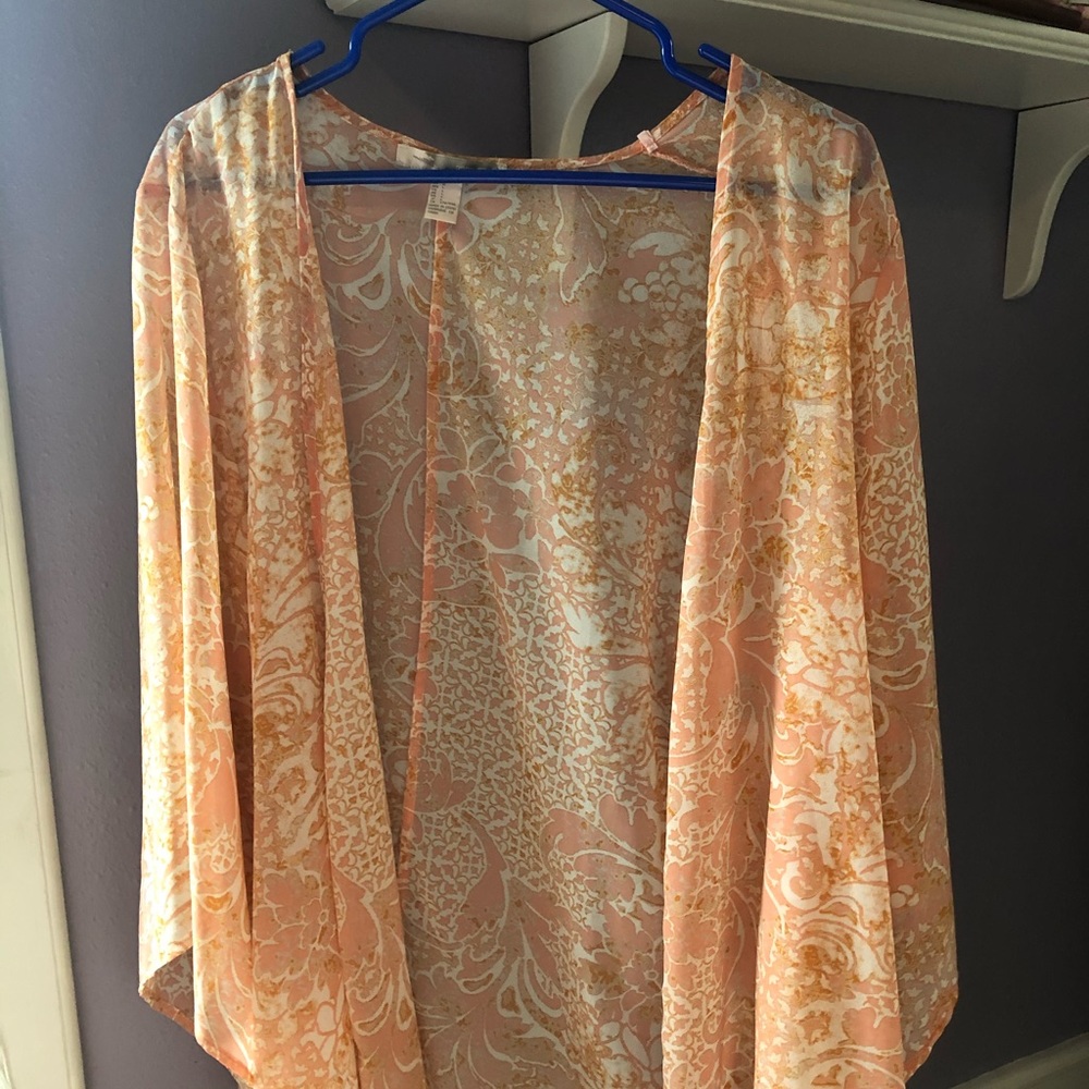F21 Light orange/peach kimono